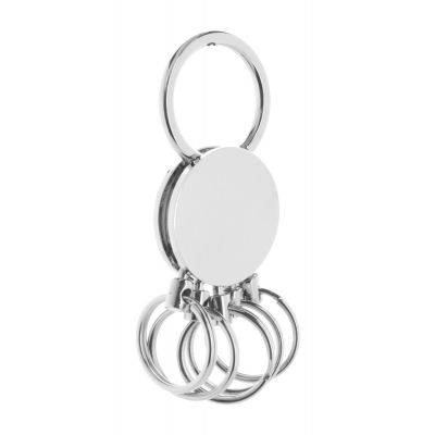 Keyring CINCOwith 5 rings, silver