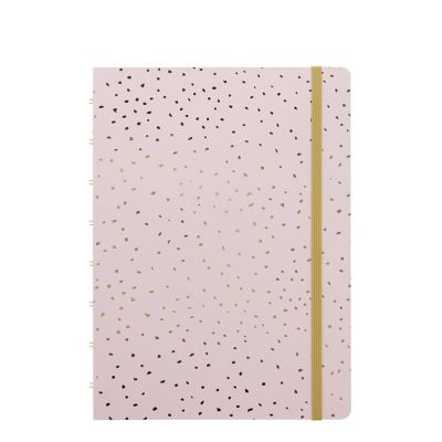 Kaustik Filofax A5 Confetti rose quartz, spiraalköide, jooneline