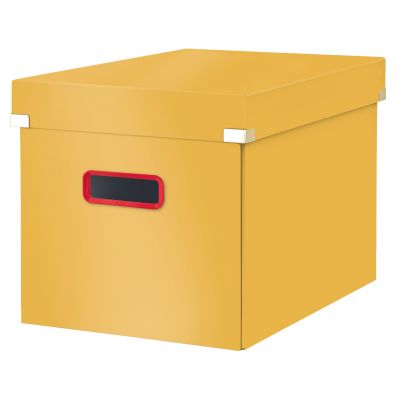 Leitz Click & Store Cosy Cube Large Storage Box, Warm Yellow