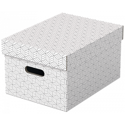 Hoiukast kaanega, kokkupandav, valge, 3 tk komplekt, 265 x 205 x 365 mm, Esselte Home Storage Box Medium