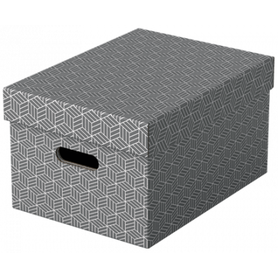 Esselte Home Storage Box Medium, grey,  265 x 205 x 365 mm, Pack of 3