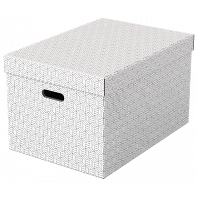 Hoiukast kaanega, kokkupandav, valge, 3 tk komplekt, 355 x 305 x 510 mm, Esselte Home Storage Box Large