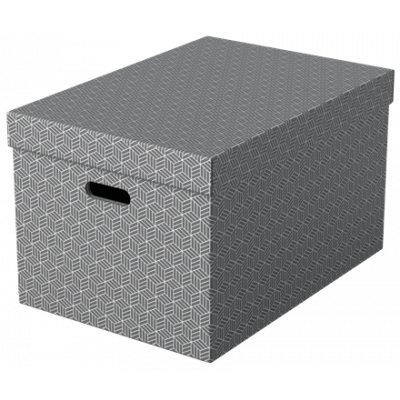 Esselte Home Storage Box Large, 355 x 305 x 510 mm, grey, Pack of 3