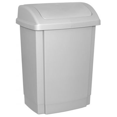 Waste bin with cover, OFFICE PRODUCTS, plastic, 15 l, grey
