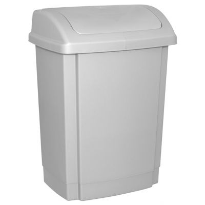 Waste bin with cover, OFFICE PRODUCTS, plastic, 25 l, grey
