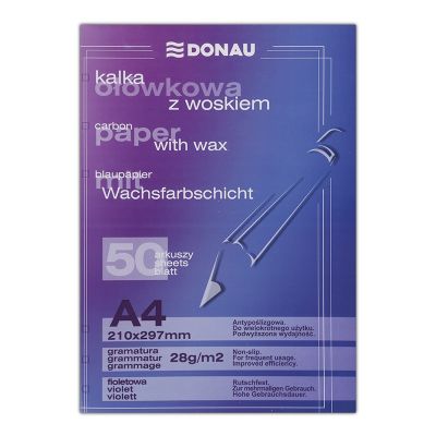 Pencil Carbon Paper DONAU, waxed, A4, 50pcs, violet