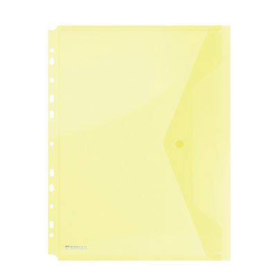 Envelope Wallet DONAU press stud, PP, A4, 200 micron, perforated, yellow