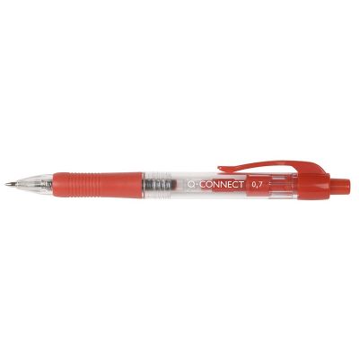 Ballpoint Pen, Retractable Q-CONNECT, 0,7mm, red