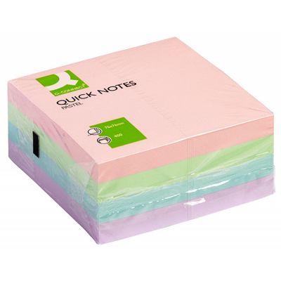 Märkmepaber iseliimuv Q-Connect Briliant, 76x76mm (kuubis 400l.), pastell assortii