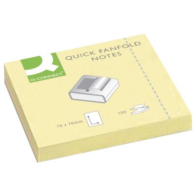 Self-adhesive Pad Q-CONNECT, type Z, 76x76mm, 1x100 sheets, light yellow