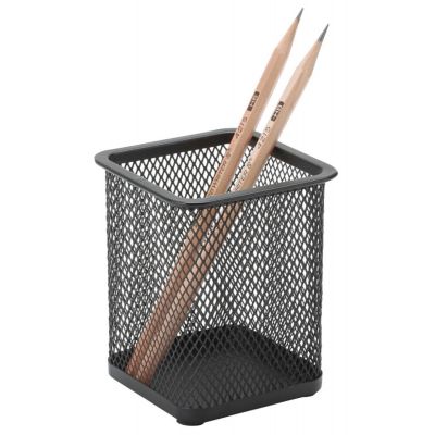 Pen container Q-CONNECT Office Set, metal, square, black