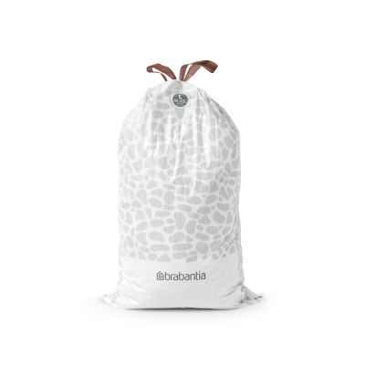 Garbage bags Brabantia L 40-45L, 13 86 07 (20 bags in a roll) 40L StepUp and 40L Sort/Go for the waste bin/ White, white/ 1 roll