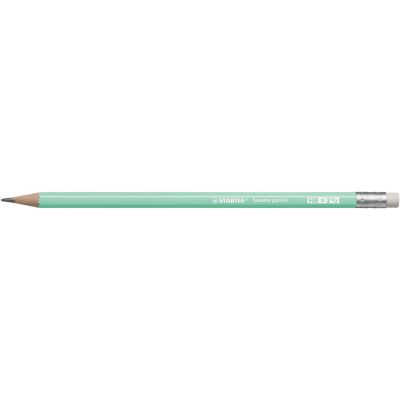 Graphite pencil STABILO Swano Pastel green HB, rubber tip