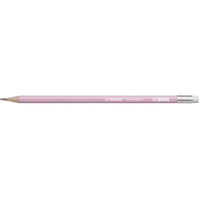 Graphite pencil STABILO Swano Pastel pink HB, rubber tip