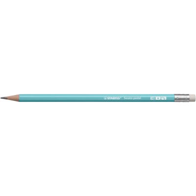 Graphite pencil STABILO Swano Pastel blue HB, rubber tip