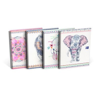 Notebook Oxford Boho Chic A4, squared, 60 pages, hard cover