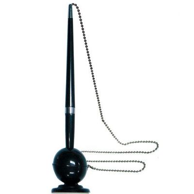Ballpoint pen on a metal chain OFFICE PRODUCTS, standing, self-adhesive, blue