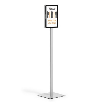 Floorstand Info Stand Basic A4, two-sided, magnetic, H-1315mm, anthracite gray, portrait /landscape