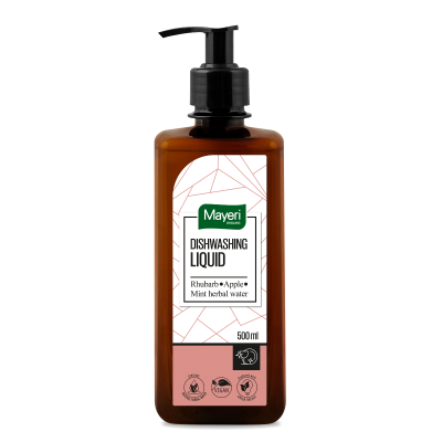 Nõudepesuvahend MAYERI Organic Rabarber&Õun+mündivesi 500ml