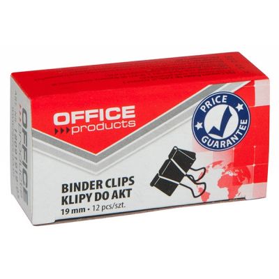 Paberiklamber 19mm ,12tk/pk, must, Office Products