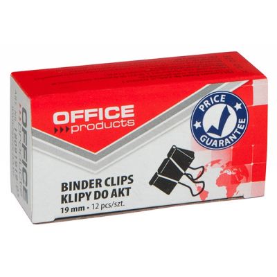 Paper Spring-tight Clips OFFICE PRODUCTS, 19mm, 12pcs, black