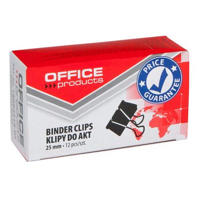 Paberiklamber 25mm, 12tk/pk, must, Office Products