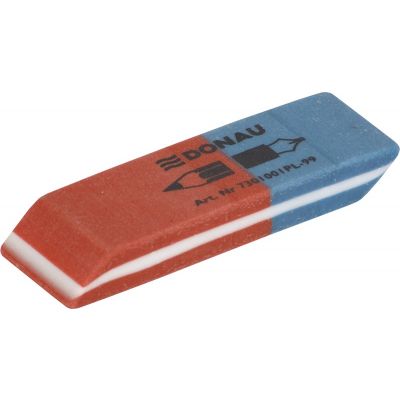 Multipurpose Eraser DONAU, 57x19x8mm, blue-red