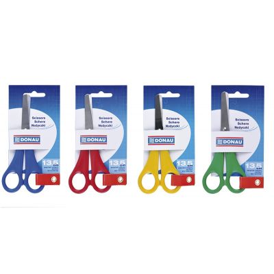 School Scissors DONAU, 13. 5cm, assorted colours