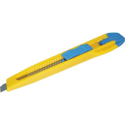 Office Cutter Knife DONAU, 9mm, plastic, with brakes, blue-yellow