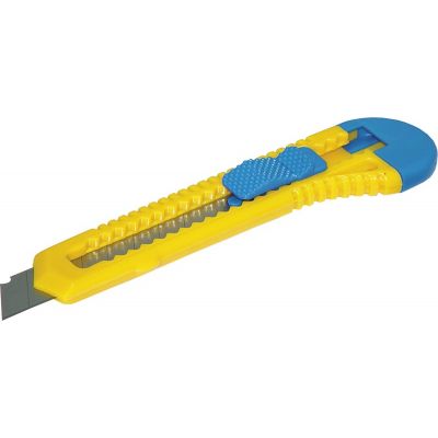 Office Cutter Knife DONAU, 18mm, plastic, with brakes, blue-yellow