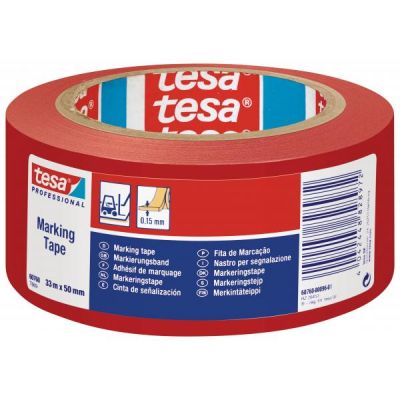 Safety tape Tesa red 50mm x 33 meters (safety tape)
