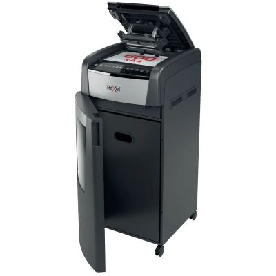 Paberipurustaja Rexel Optimum AutoFeed+ 600X ,4x30mm P4,10 lehte/600lehte automaatsöötjast, 110L, 10-20 kasutajale