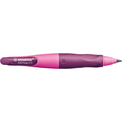 Mehaaniline pliiats  Stabilo EASYergo + teritaja, roosa/lilla, südamik 3,15mm, vasakukäelistele
