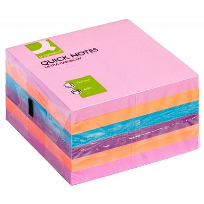 Self-adhesive Notepad Set Q-CONNECT, 76x76mm, 6x80 sheets, assorted colours
