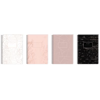 Folder B5 120 sheets, 5x5 square, spiral binding, perforated, Metallic Rose Gold assortment, Interdruk