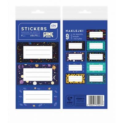 Booklet stickers 40x75mm Interdruk P 9 stickers