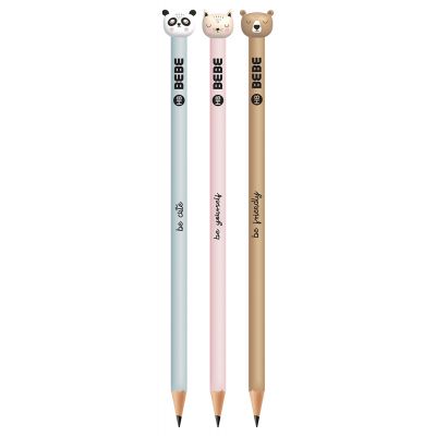 Graphite pencil BEBE Friends G HB, assortment, Interdruk