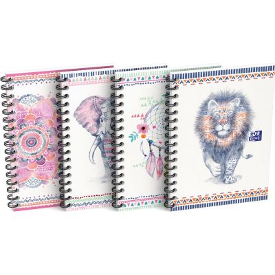 Twin-wire Notebook A6 5mm Squares 50 sheets OXFORD Boho Chic Soft Cover Assorted Designs