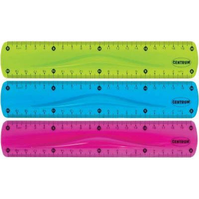 Ruler plastic 20cm Centrum Soft ABC, flexible, assorted