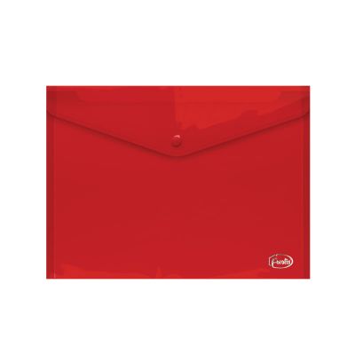 Envelope plastic A4 FOROFIS w/button, red