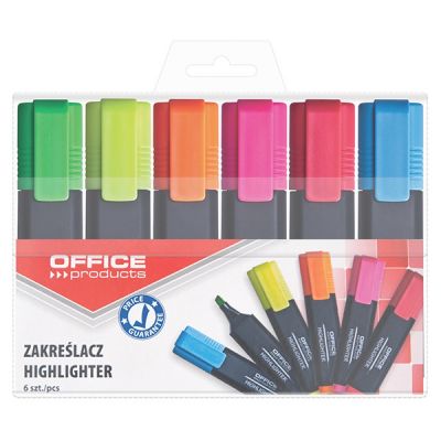 Highlighter Office Products, 1-5mm (line), 6pcs, assorted colors