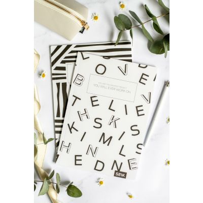 Folder A5 40 sheets dots Black&White (2 pcs)