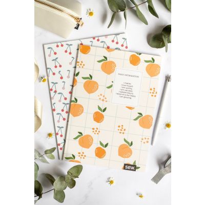 Folder A5 40 sheets dots Peaches&Cherries (2 pcs)