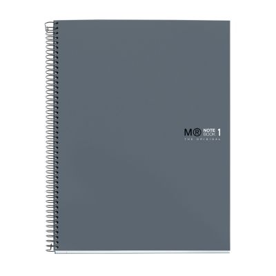 Folder A4 80l line spiral 4 holes, cardboard covers GRAPHITE Miquelrius