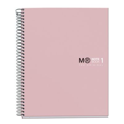 Folder A5 80l line spiral 2 punch, cardboard covers CALM SAND Miquelrius