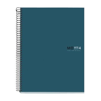 Folder A4 120l 5x5 square spiral 4 holes, 4 color index, cardboard covers CALM OCEAN Miquelrius