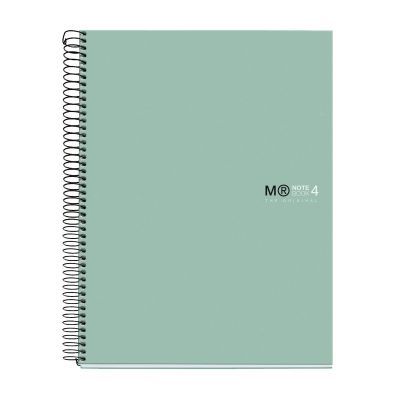 Folder A4 120l 5x5 square spiral 4 holes, 4 color index, cardboard covers CALM AQUA Miquelrius