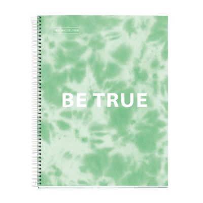 Folder A4 120l 5x5 square spiral 4 holes, 4 color index, cardboard covers TIE DYE MINT Miquelrius