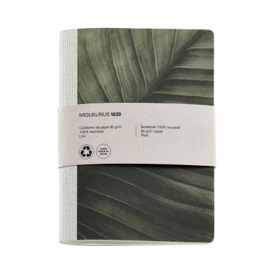 Notebook 152x210 40l, white, made of recycled materials EARTH LEAF Miquelrius
