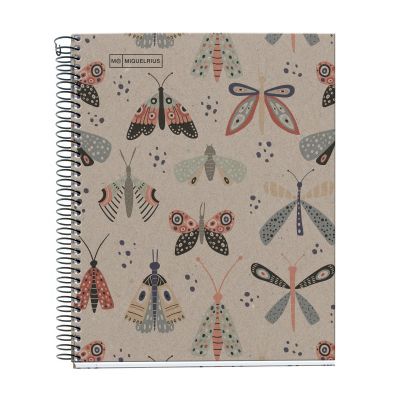 Folder A5 80l 5x5 square spiral 2 holes ECOBUTTERFLY Miquelrius